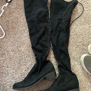 Over the knee black boots